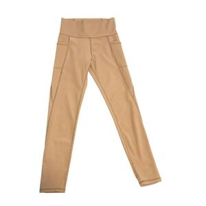 KYODAN High Waist Pocket Leggings Activewear Athleisure Tan Womens S Small